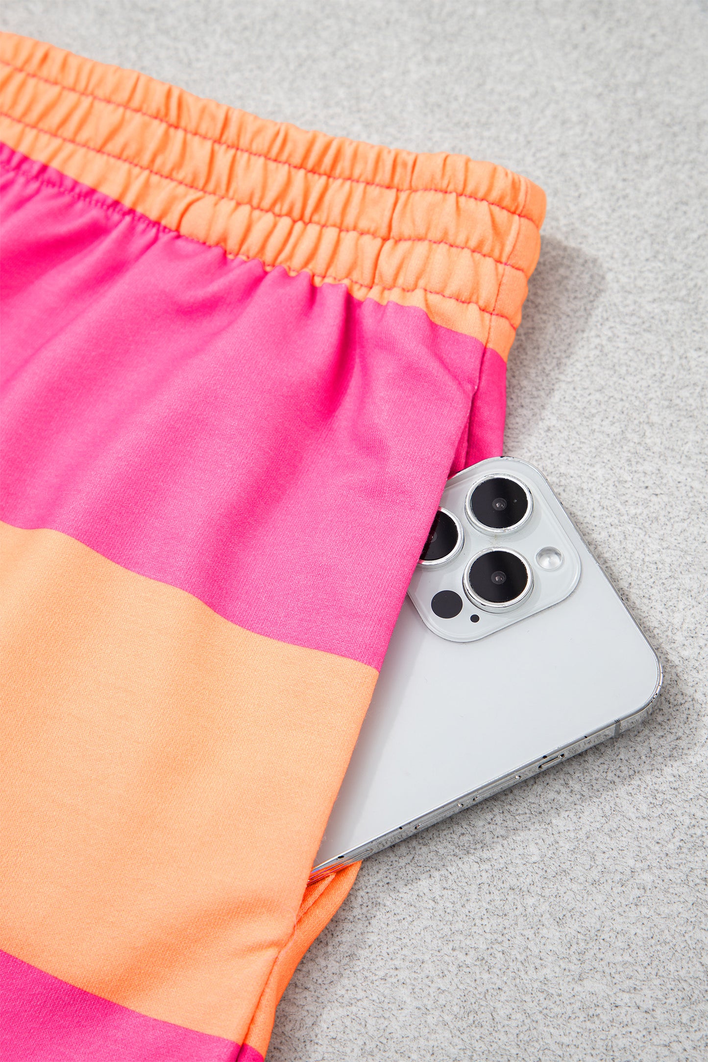 Pink Seam Detail Half Zip Tee Casual Shorts 2pcs Set