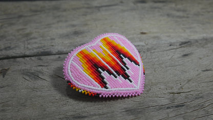 Pink Beaded Barrette Hair Clips Beaded , Tribal Barrette