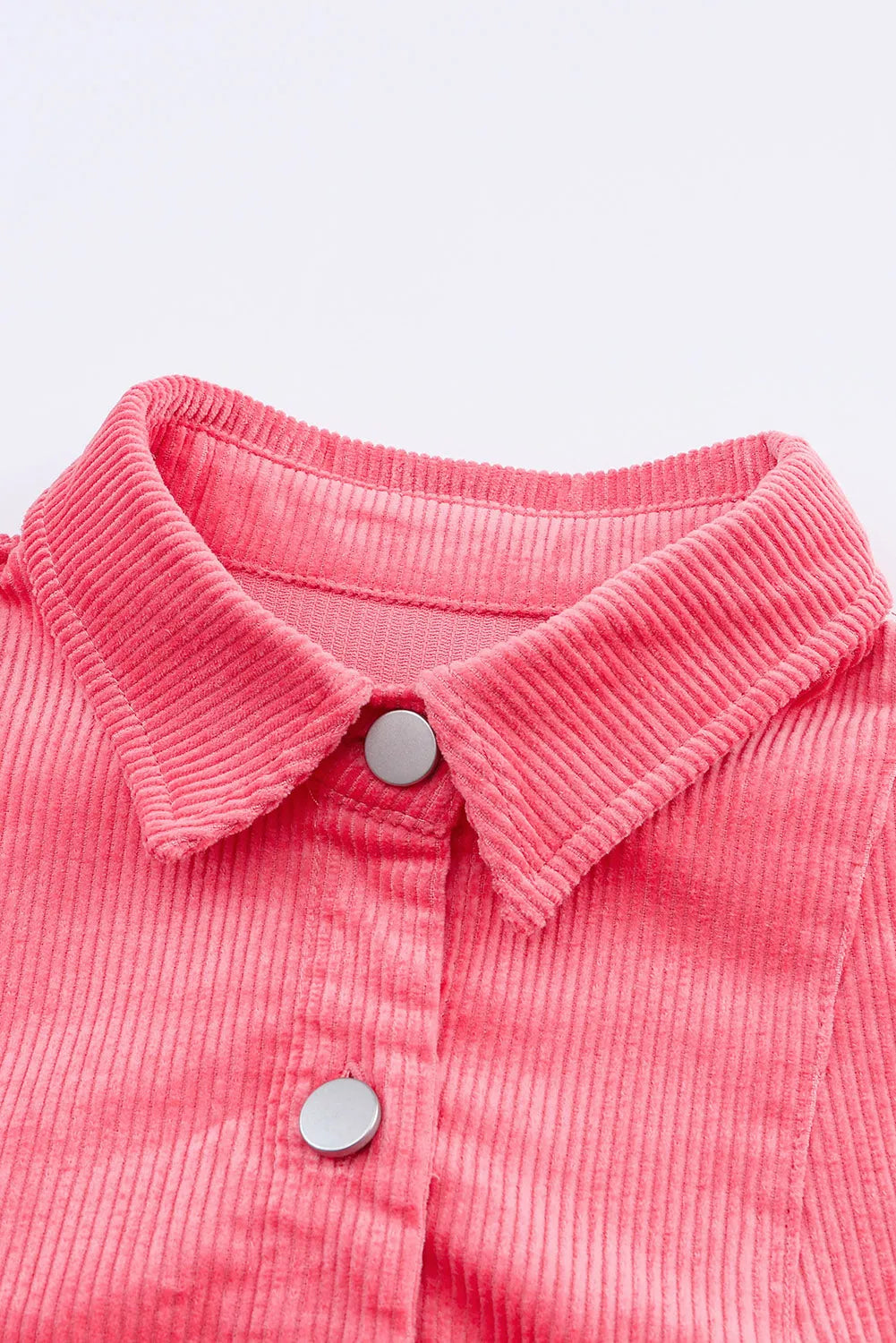 Pink Buttoned Flap Pocket Corduroy Jacket - Chic Meadow Boutique 