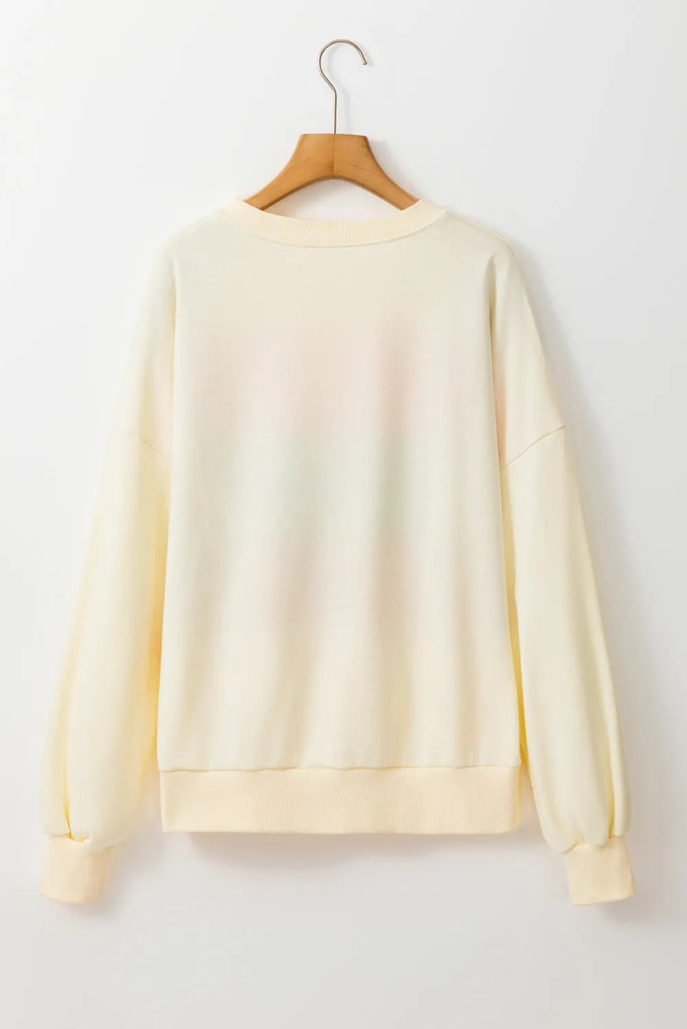 White Colorblock Patchwork Crewneck Drop Shoulder Sweatshirt - Chic Meadow Boutique 