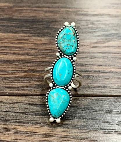 750395, Turquoise Adjustable Ring