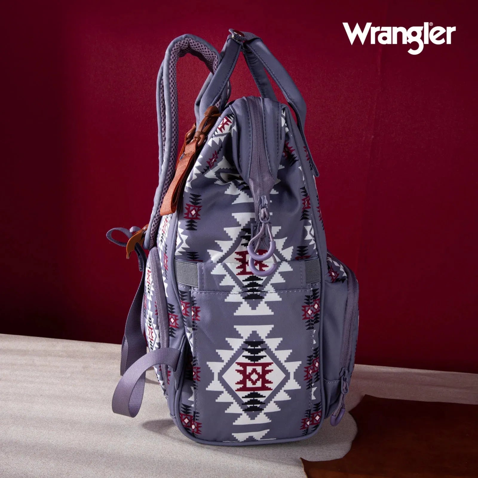 Wrangler Aztec Printed Callie Backpack - Lavender - Chic Meadow Boutique 