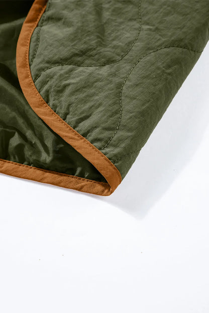 Green Stitching Quilted Drawstring Jacket - Chic Meadow Boutique 