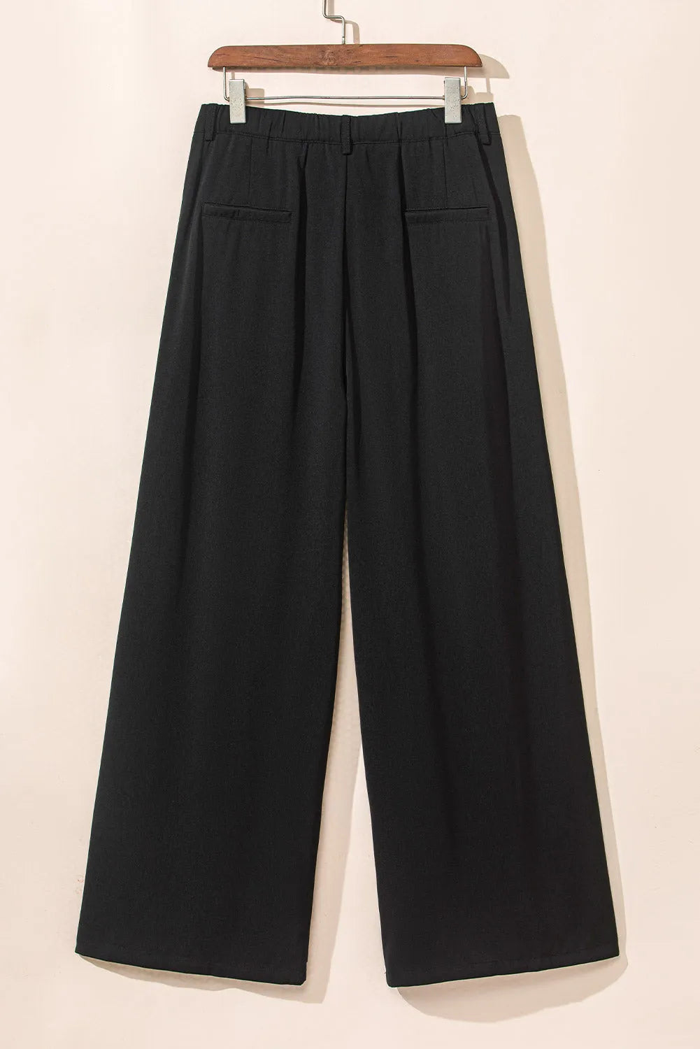 Black Pleated Elegant Wide Leg Pants - Chic Meadow Boutique 