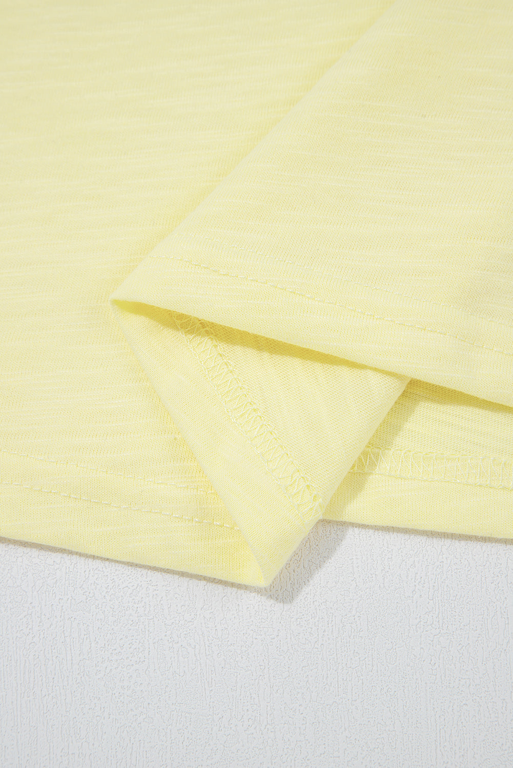 Yellow Cream Lace Patchwork Cap Sleeve Round Neck T Shirt