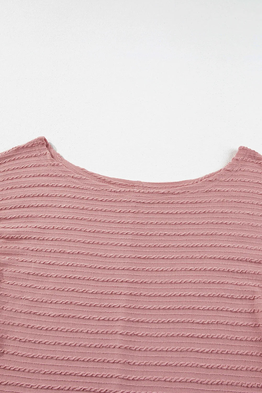 Dusty Pink Textured Knit Long Sleeve Top - Chic Meadow Boutique 