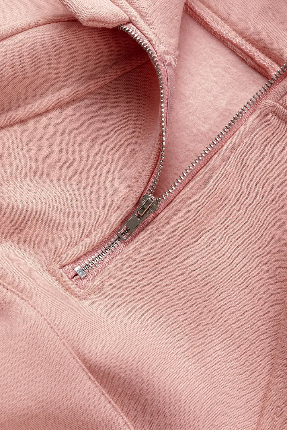 Pink Quarter Zip Kangaroo Pocket Hoodie - Chic Meadow Boutique 