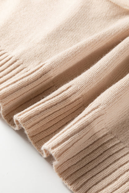 Jet Stream Ribbed Deep V Neckline Front Pocketed Loose Tunic Sweater Vest