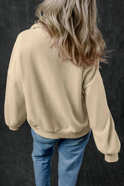 Smoke Gray Zip-up Stand Neck Kangaroo Pocket Sweatshirt - Chic Meadow Boutique 