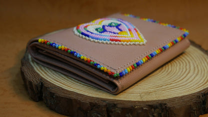 Native Beaded Leather Purse, Coin Purse , Card Holder