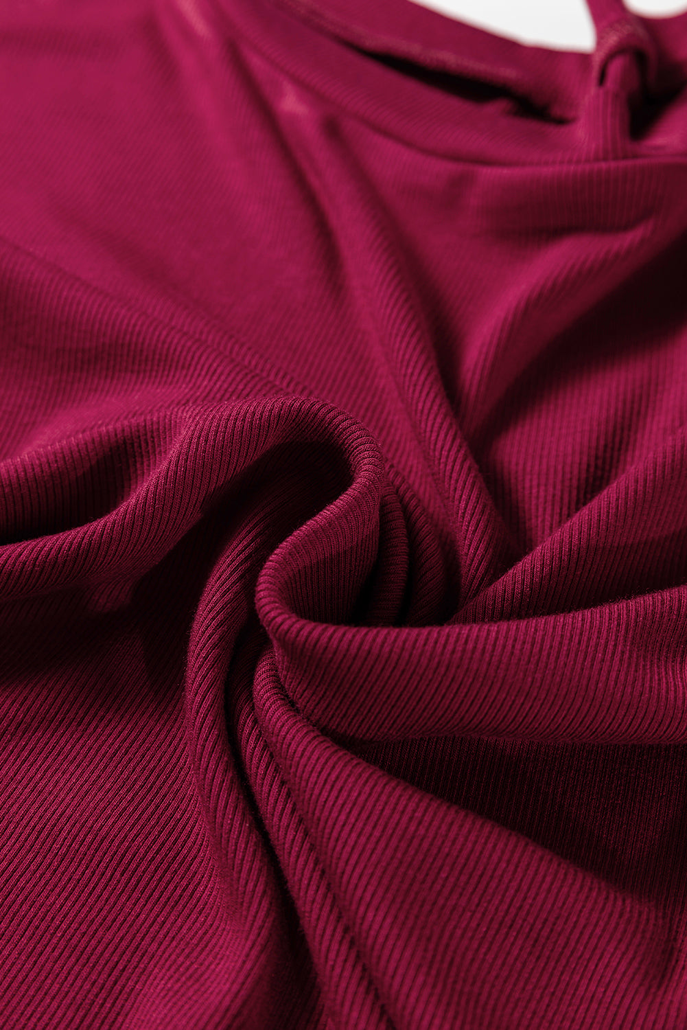 Wild Ginger Contrast Floral Sleeve Solid Ribbed Body Patchwork Long Sleeve Top