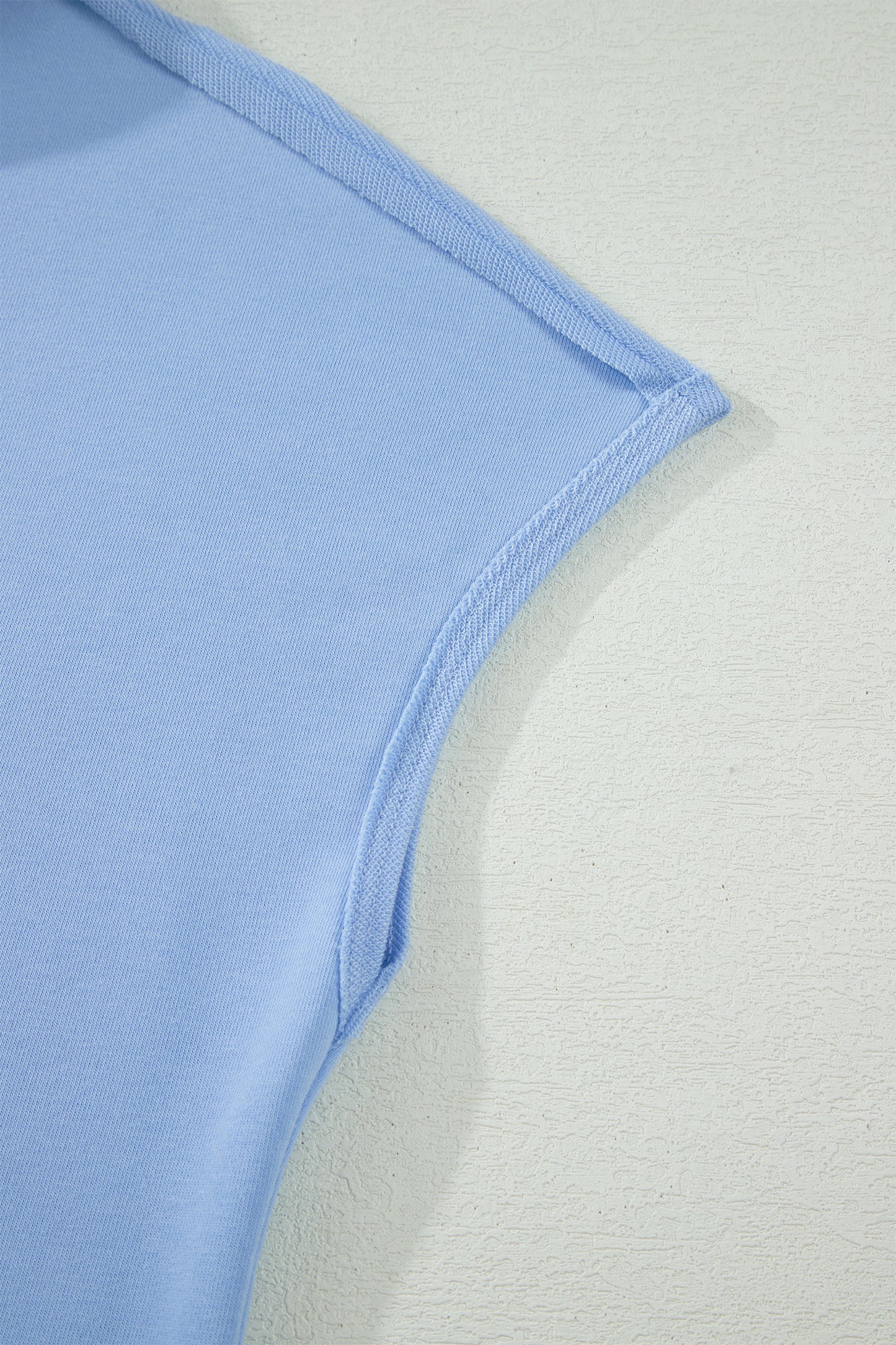 Mist Blue Loose Polo Tee Elastic Waist 2pcs Short Set