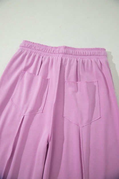 Orchid Bouquet Drop Shoulder Boxy Tee and Barrel Pants Set