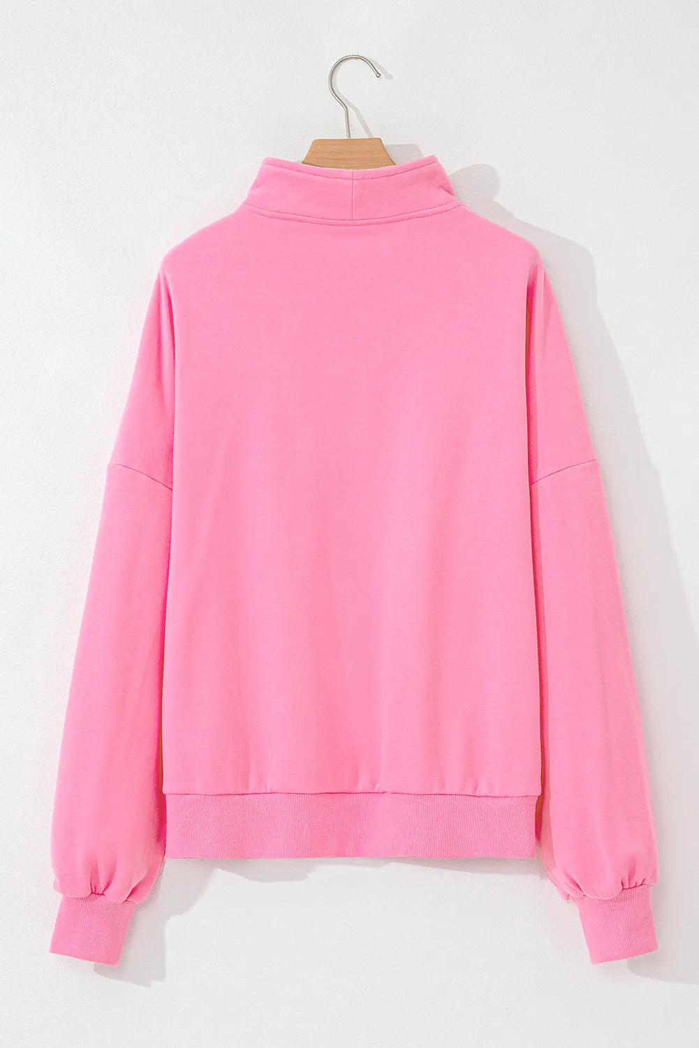 Bonbon Zip-up Stand Neck Kangaroo Pocket Sweatshirt - Chic Meadow Boutique 