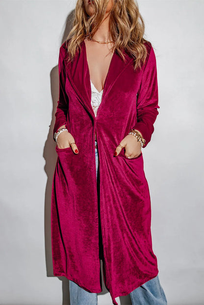 Retro Velvet Long Sleeve Pocket Coat - Chic Meadow Boutique 