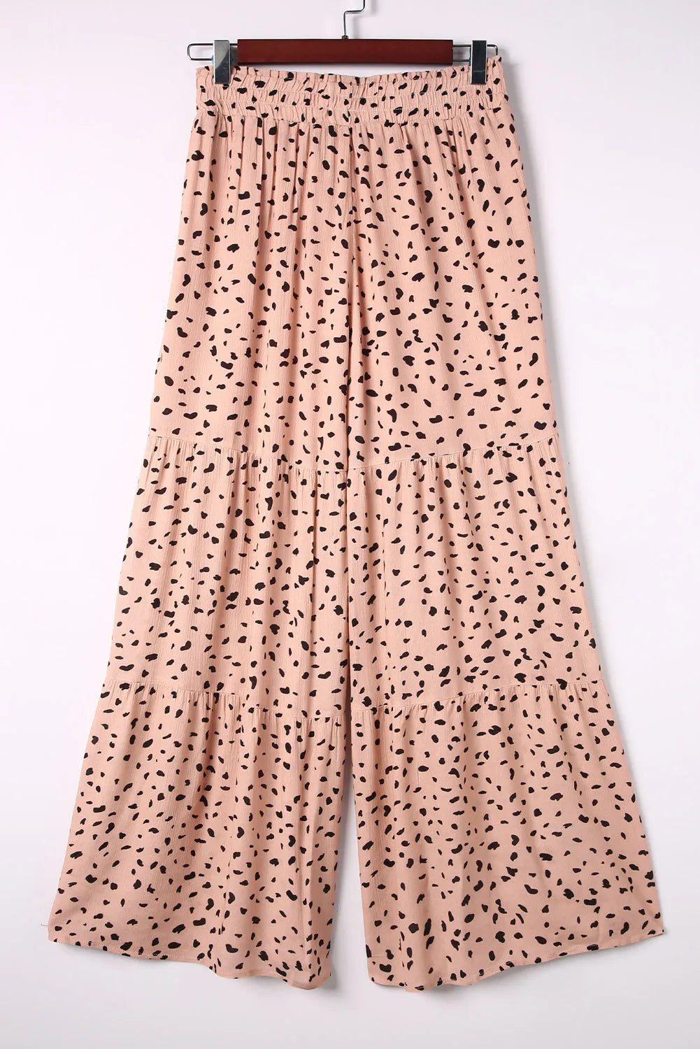 Brown Ruffle Wide Leg Dalmatian Palazzo Pants - Chic Meadow Boutique 