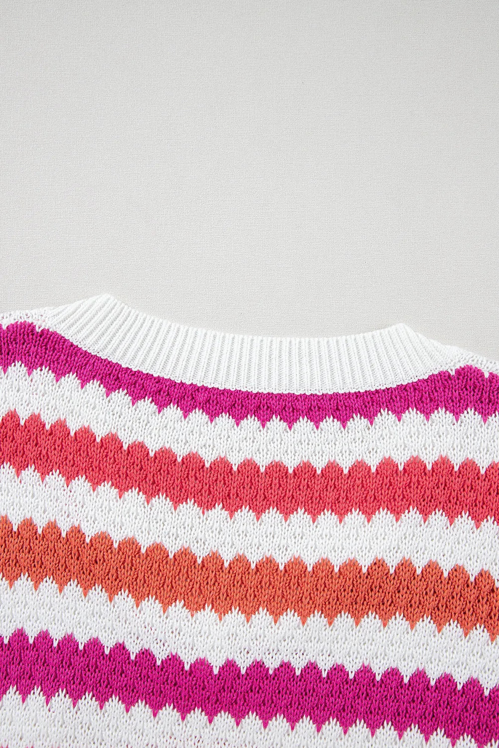 Pink Stripe V Neck Drop Shoulder Plus Size Sweater - Chic Meadow Boutique 