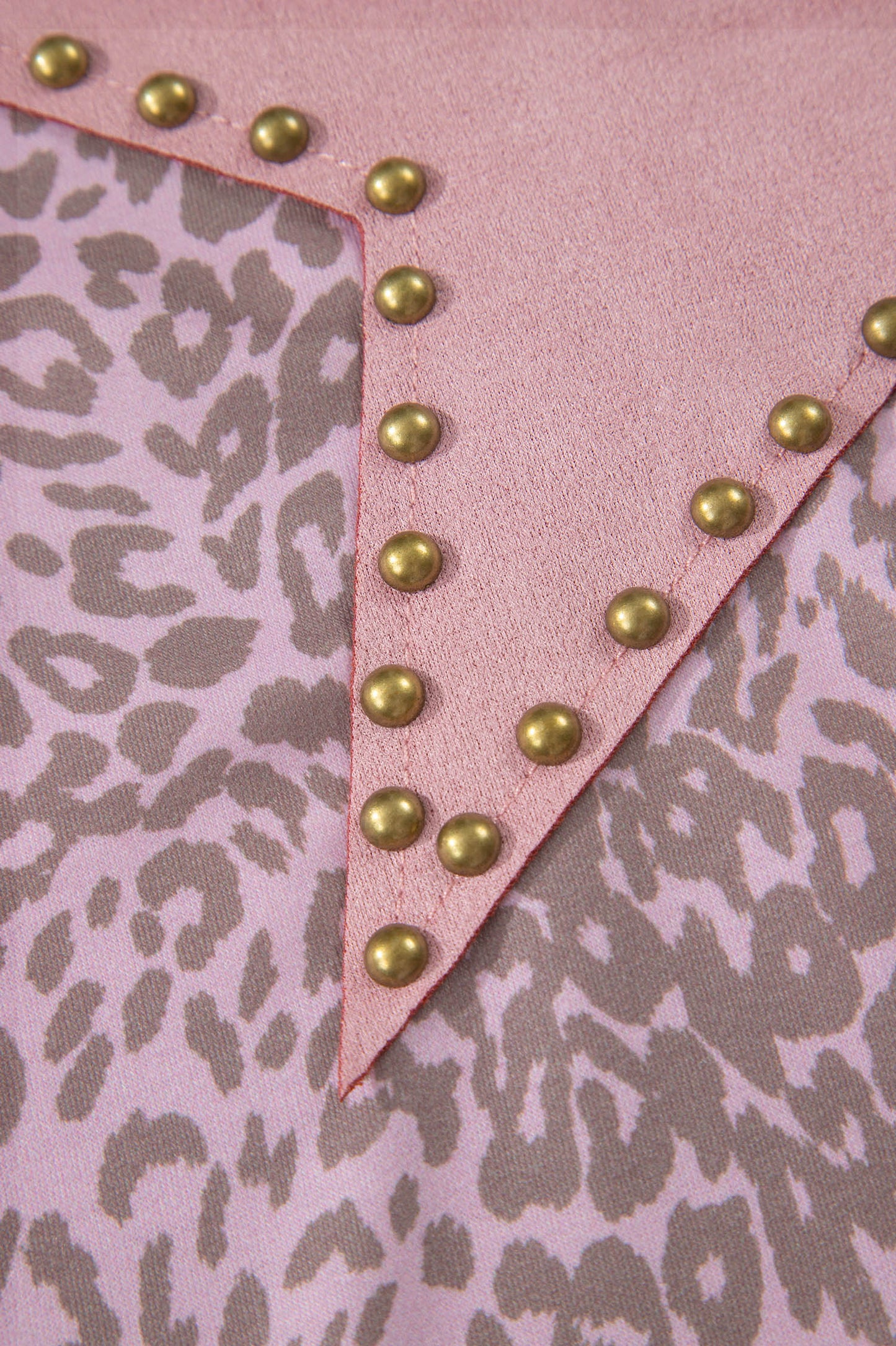 Pink Leopard Retro Studded Star Patch Loose Tee