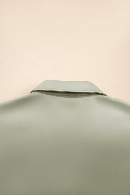 Laurel Green Buttoned Collar Shift T-shirt Mini Dress