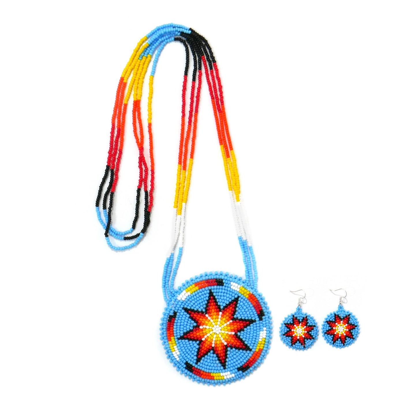 Native American Style Beaded Morning Star medallions