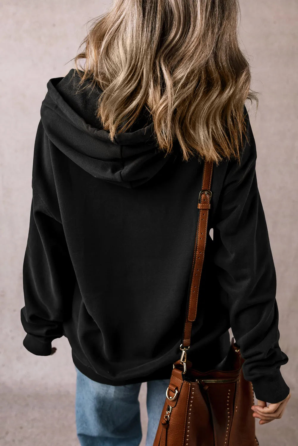 Black Fleece Lined Kangaroo Pocket Drawstring Chunky Hoodie - Chic Meadow Boutique 