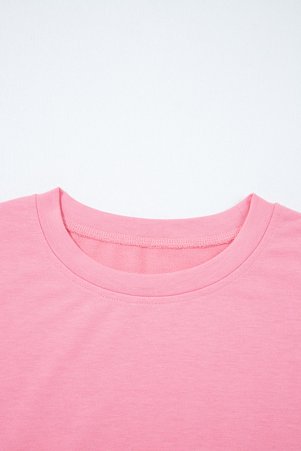 Sachet Pink Drop Shoulder Lace Ruffled Sleeve Patchwork Loose Sweatshirt