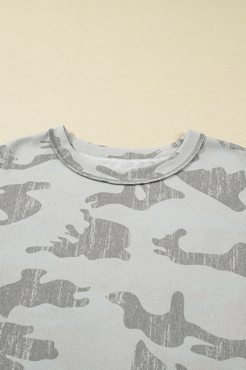 Multicolour Camouflage Print Round Neck Plus Size Sweatshirt
