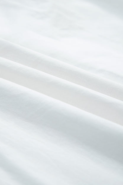 White Flower Eyelet Embroidered Patchwork Sheer Short Sleeve Shirt