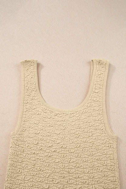 Apricot Textured U Neck Slim Fit Sweater Vest