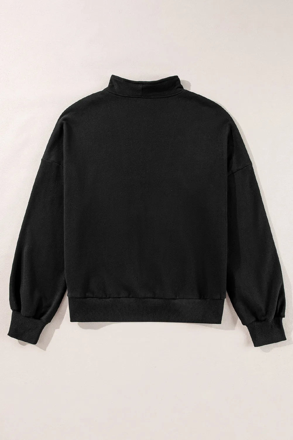 Black Zip-up Stand Neck Kangaroo Pocket Sweatshirt - Chic Meadow Boutique 