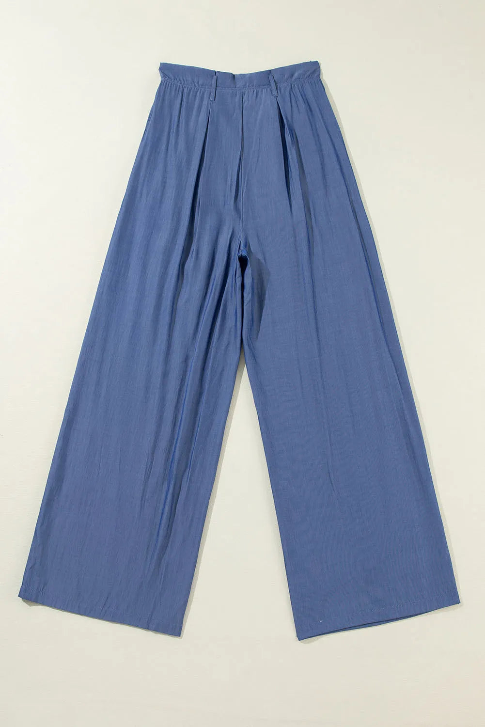 Wild Wind Belted Frilly Waist Wide Leg Loose Pants - Chic Meadow Boutique 