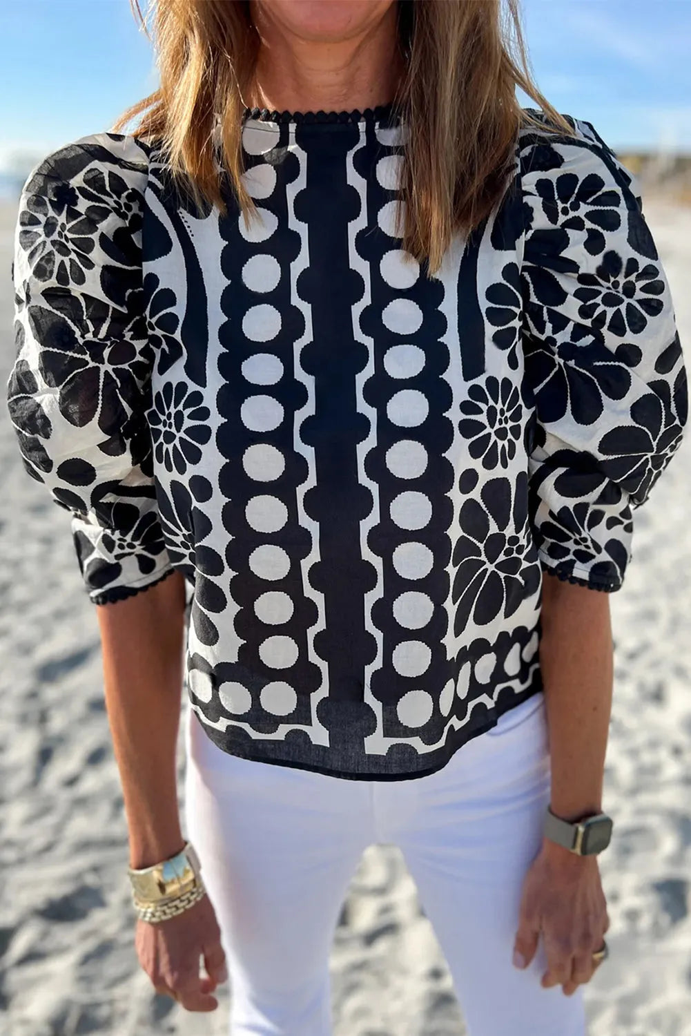 Black Palermo Puffed Sleeve Blouse - Chic Meadow Boutique 