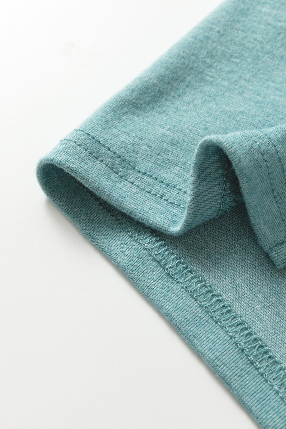Mint Green Color Block Striped Detail Loose T Shirt