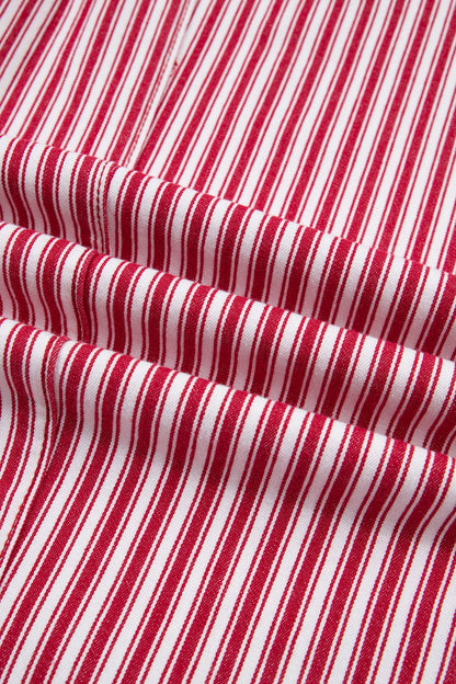 Red Stripe Drawstring Casual Loose Pants