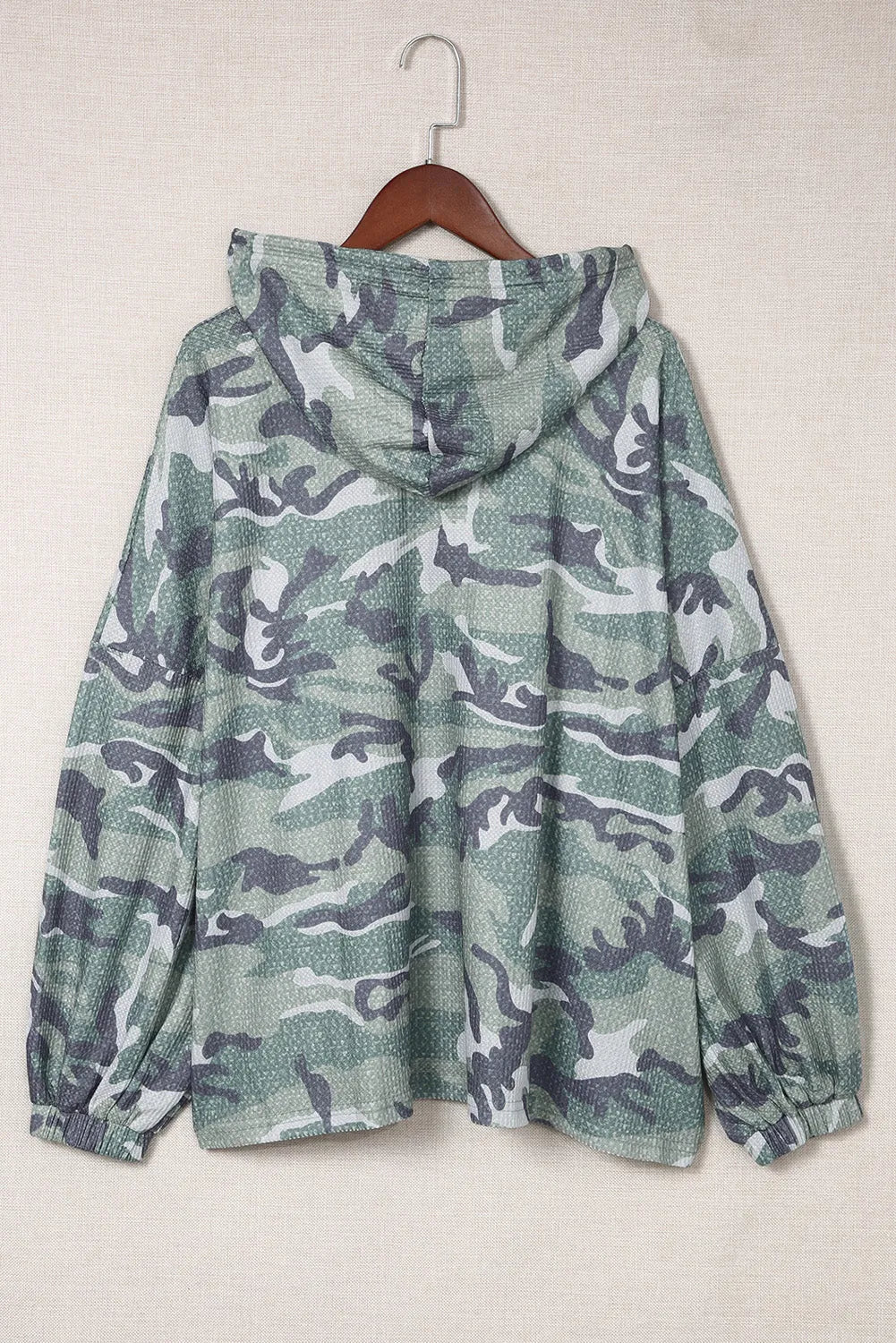 Green Long Sleeve Camo Print Oversize Hoodie - Chic Meadow Boutique 