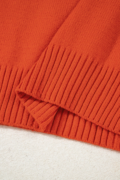 Flamingo Collared V Neck Ribbed Edge Sexy Elegant Sweater