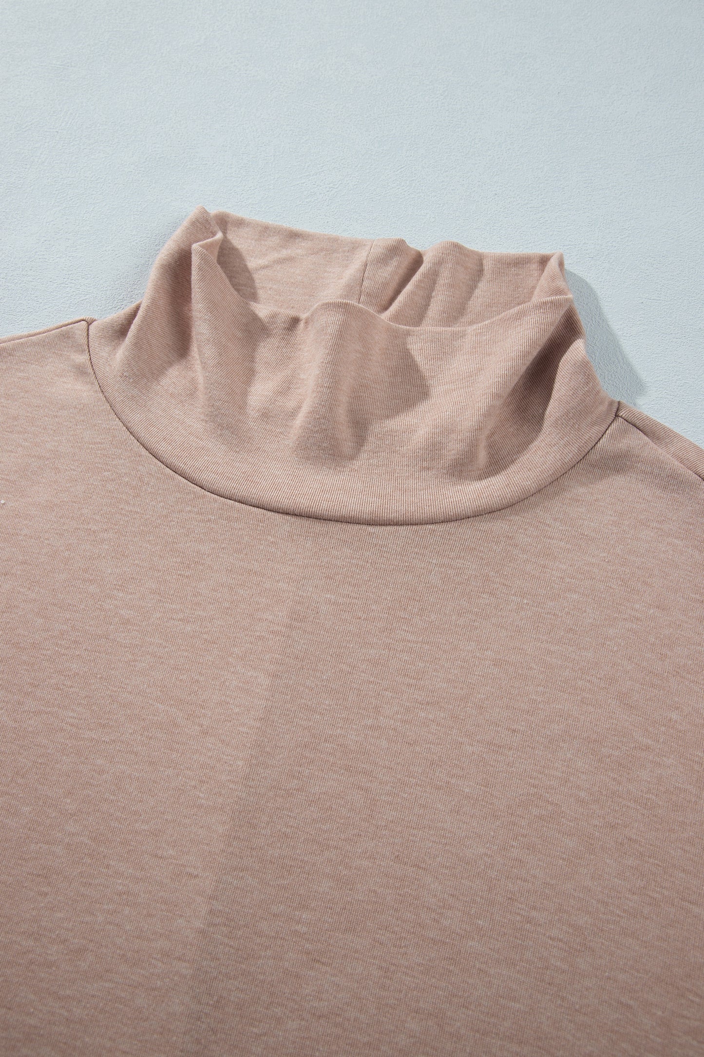 Smoke Gray High Neck Long Sleeve Shift Blouse