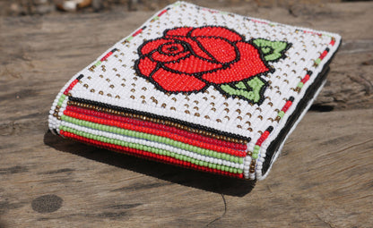 Handmade Beaded Wallet with intricate Beadwork Bifold Wallet