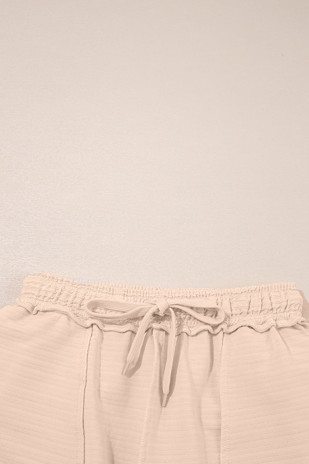 Apricot Textured V Neck T Shirt and Shorts Set