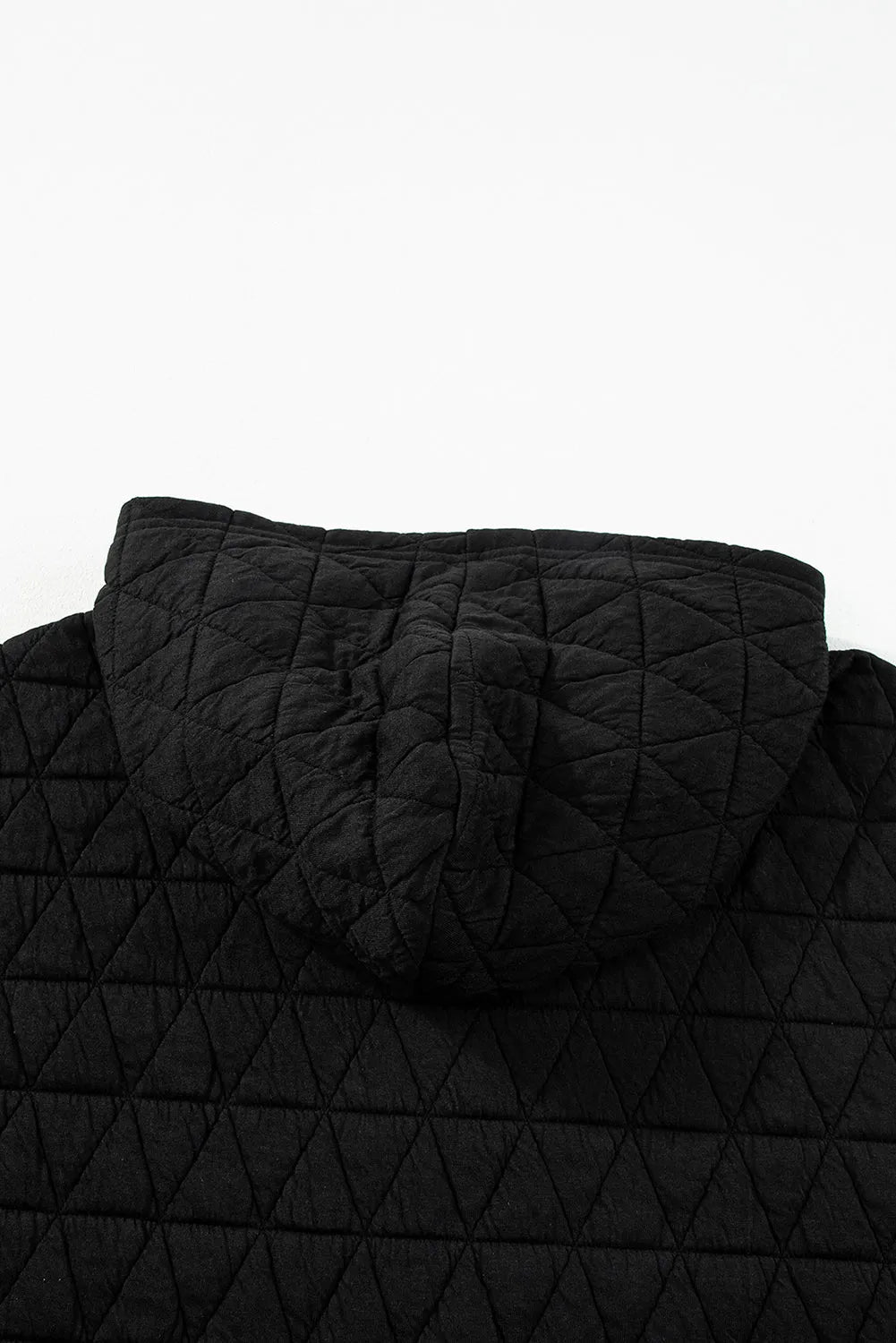 Black Solid Color Quilted Kangaroo Pocket Hoodie - Chic Meadow Boutique 