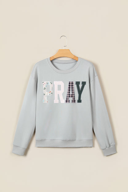 Green Bay Floral Buffalo Plaid Striped Embroidered Patch Western Pullover Sweatshirt