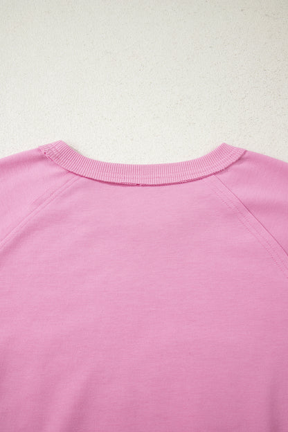 Pink Paisley Broderie Anglaise Valentine Heart Pattern Long Sleeve Patchwork Top