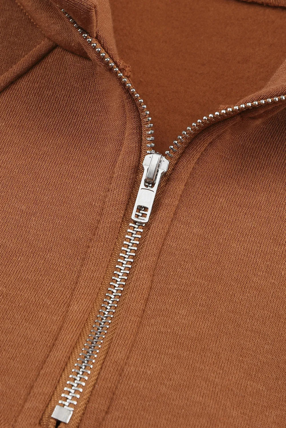 Brown Quarter Zip Kangaroo Pocket Hoodie - Chic Meadow Boutique 