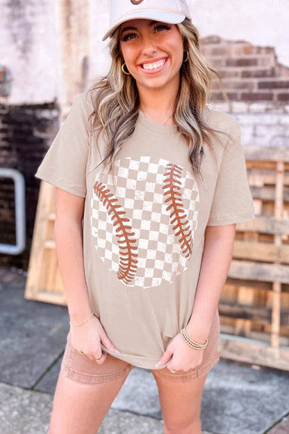 Jet Stream Checkered Baseball Graphic Tee