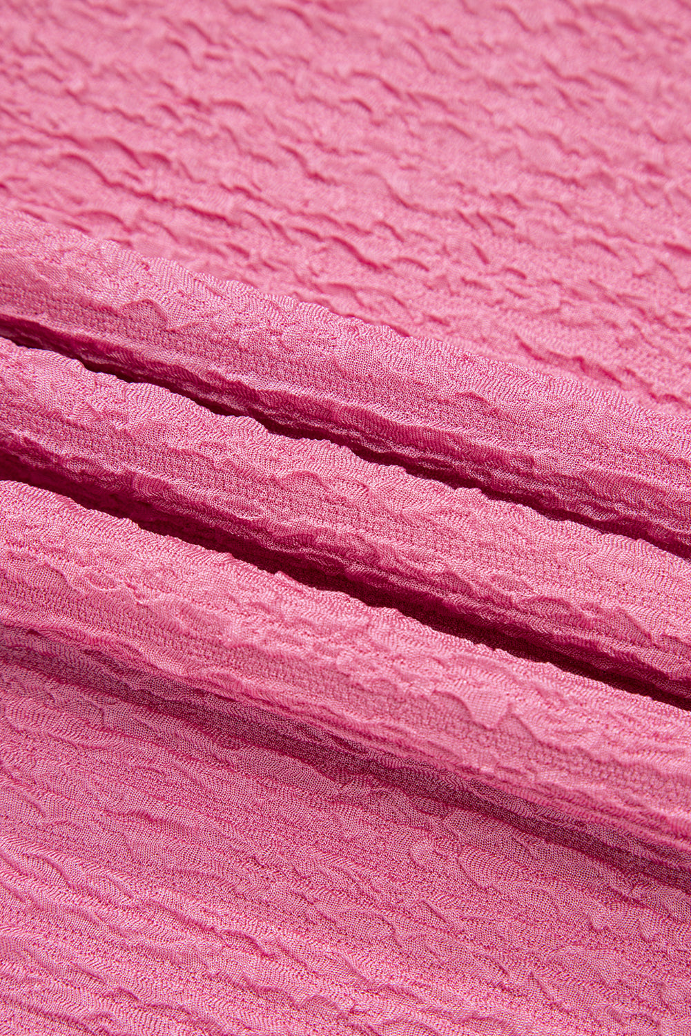 Pink Textured V Neck T Shirt and Shorts Set