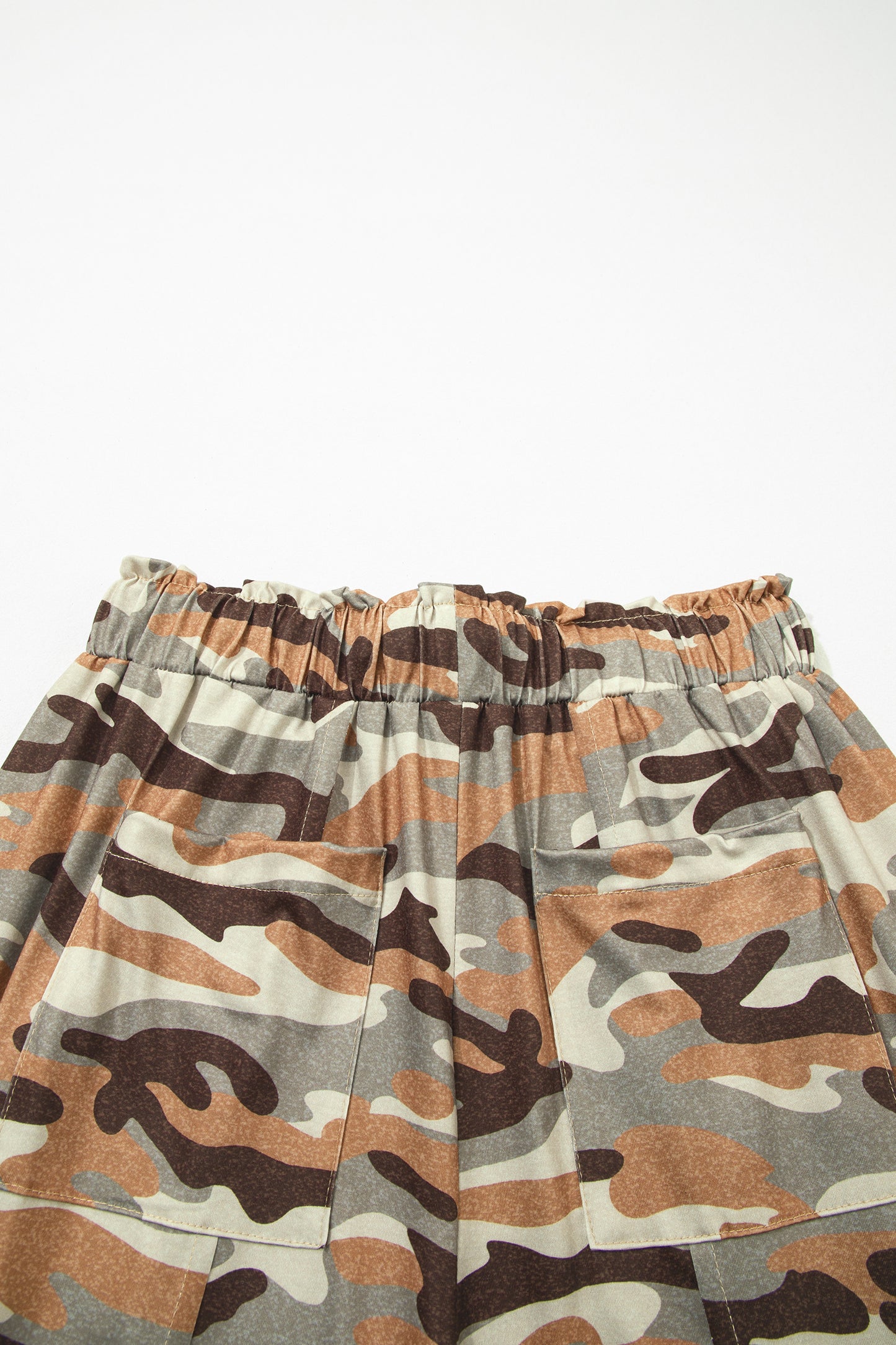 Green Camouflage Printed Drawstring Elastic Waist Jogger Pants