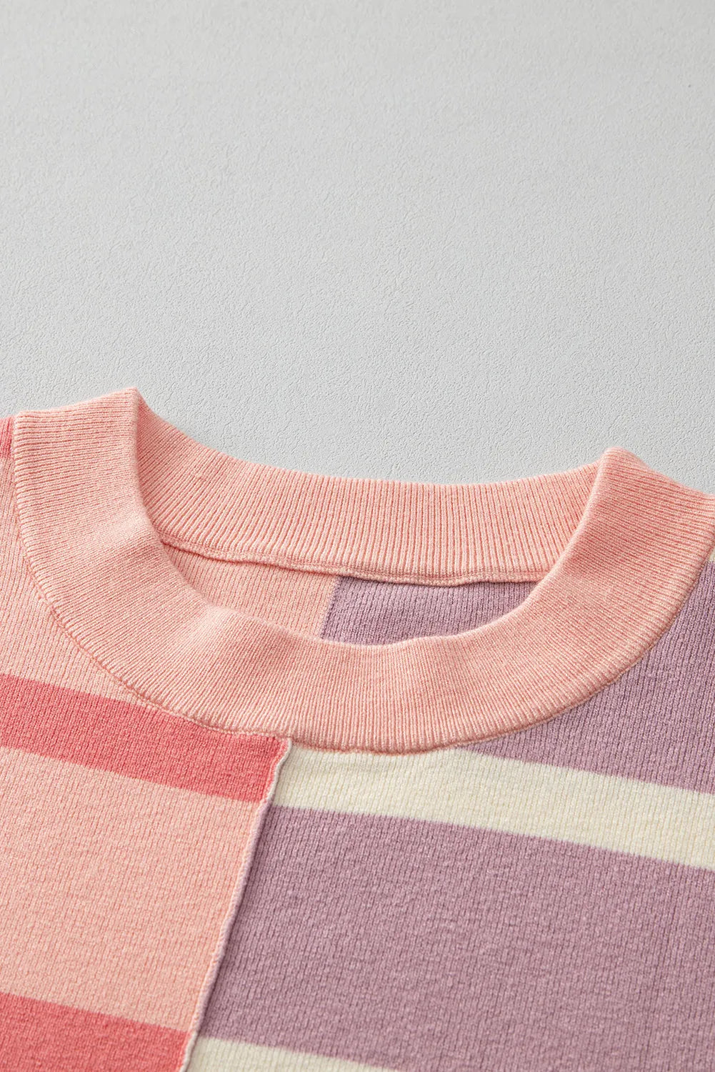 Pink Stripe Colorblock Oversized Sweater - Chic Meadow Boutique 