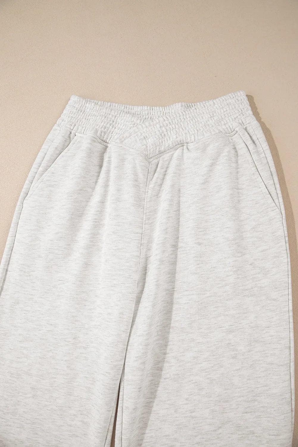 Bottoms/Pants & Culotte Light Grey Cross-Waist Wide Leg Lounge Pants