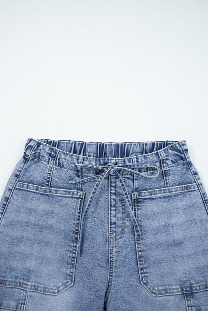 Myosotis Large Patch Pocket Drawstring Paperbag Waist Barrel Jeans