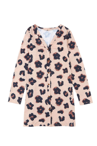 Leopard Printed Open Front Cardigan - Chic Meadow Boutique 